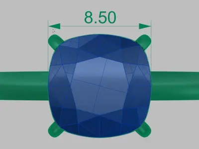 Elegant and extravagant square ring 3D print model