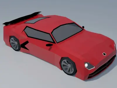 Fast car low poly Low-poly 3D model