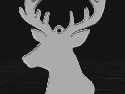 reindeer head ornament 3D print model