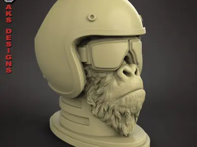 Biker Gorilla 2 Penstand cum flowerpot 3D print model