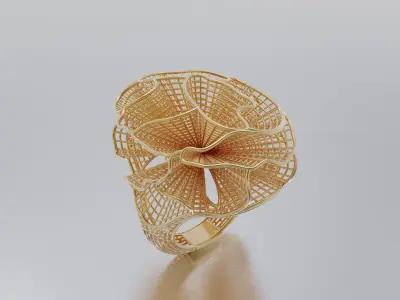 woman ring 3D print model 13
