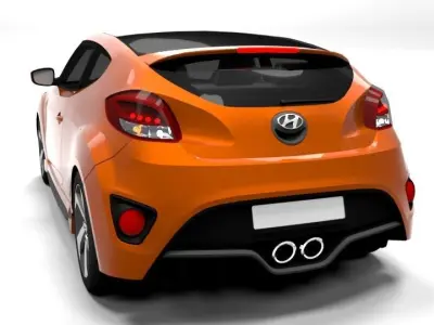 HYUNDAI VELOSTER TURBO  LOWPOLY Low-poly 3D model