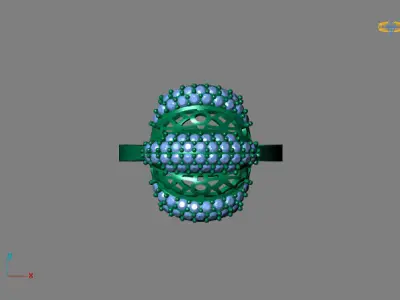 STL 3DM Women Ring Womens Ring Diamonds With Stone Model 3D print model