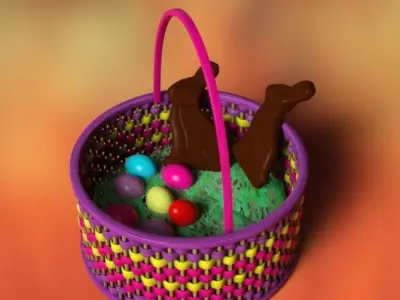 basket table decor 3D model