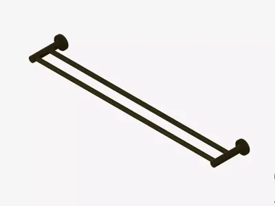 Towel Rail - Double - Luxury - Round - 800 - Round Plate Low-poly 3D model