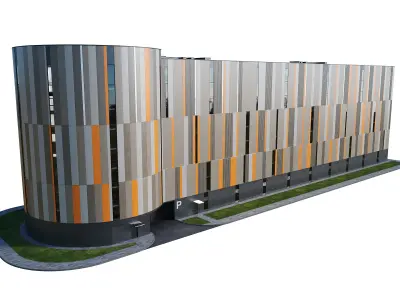 Multistorey car parking building 500 places 3D model