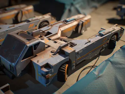 Airport Cargo Car Free low-poly 3D model