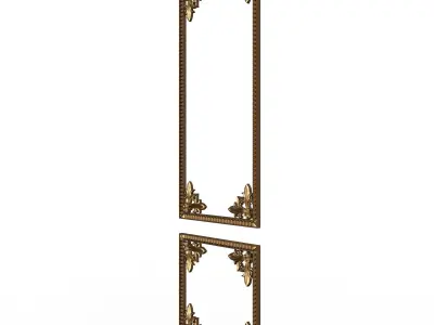 Boiserie Carved Decoration Panel 021 Low-poly 3D model
