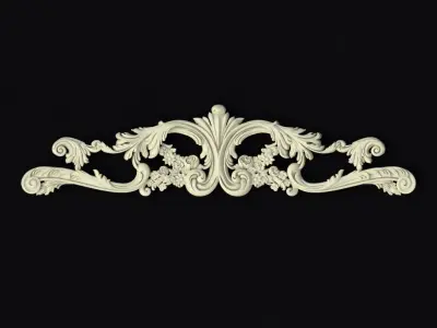Central decor ornament for furniture 3D model 1012