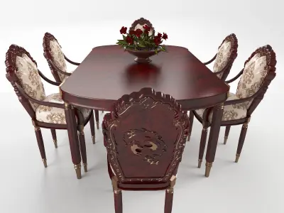 table chairs set 155 3D model