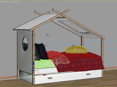 children cabin bed 2 3D model