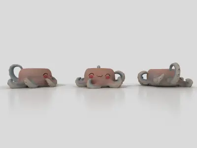 Octopus Tentacle Mug Low-poly 3D model