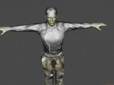 Reptilian man character 3D model