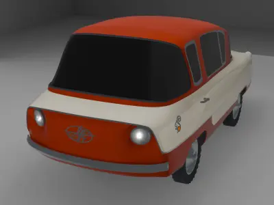 NAMI-050 Belka - Soviet experimental car Low-poly 3D model