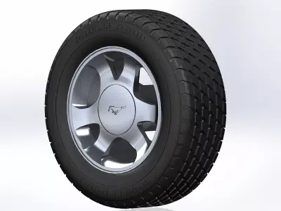 Wheels for scale model of famous ponycar 1999 3D print model