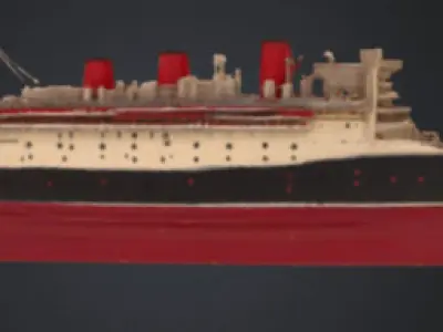 Vintage Ocean Liner Ship 3D Model - Classic Titanic  3D model