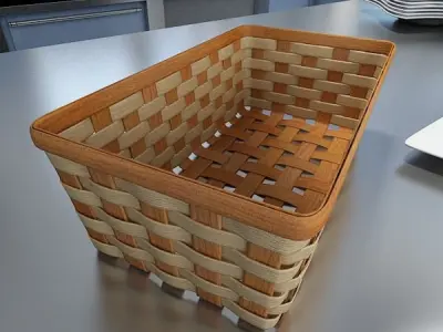 Wicker Fruit or Bread Basket 2 3D model
