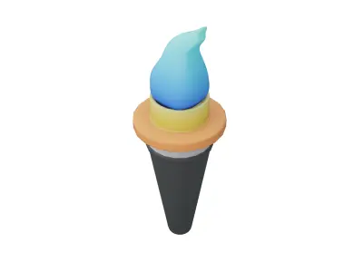 Torch Icon v1 002 Low-poly 3D model