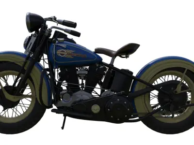 Harley Davidson Motorcycle Low-poly 3D model Low-poly 3D model