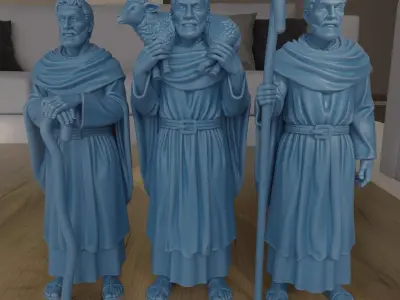 Nativity Shepherds STL 3D Printing Christmas Decor 3D print model