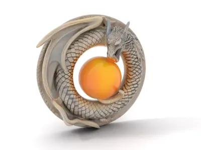 Dragon Orb Sculpture model pack Low-poly 3D model