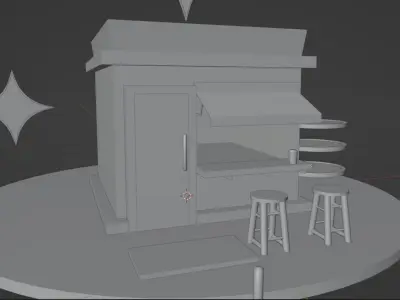 Coffee shop Free low-poly 3D model