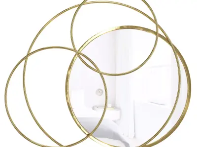 KFG088 Mirror in a metal frame color gold 3D model