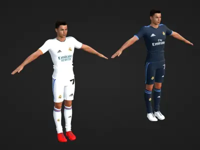 Cristiano Ronaldo - Portugal - Two Models Low-poly 3D model