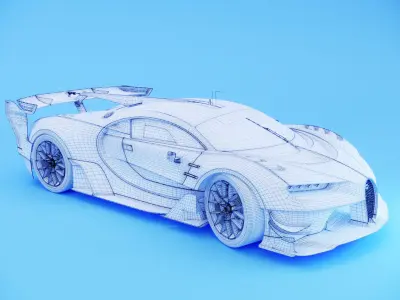  Bugatti Vision Gran Low-poly 3D model