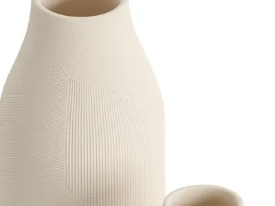 Textured Ceramic Vase 2 3D model