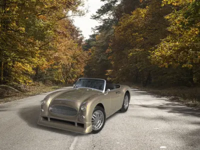 Car Austin Healey 500 Topless AAA Low-poly 3D model