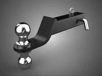 DUAL 2 BALL HITCH RECEIVER REVERSIBLE DROP JOINT TOWING TRAILER 3D model