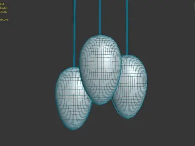 chandelier inspire with almond  3D model
