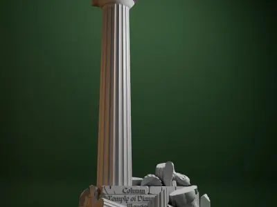 decor greek doric column Temple of Diana Propylaea at Eleusis  3D print model