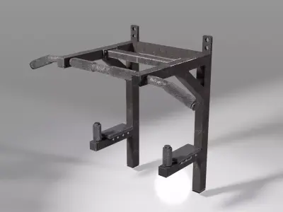 Metal horizontal bar wall mounted Low-poly 3D model