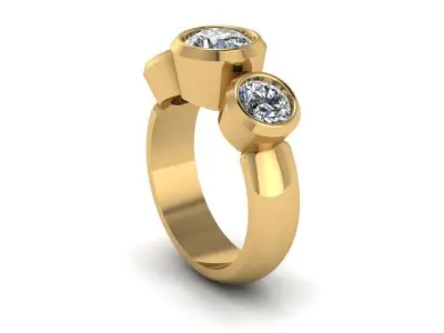 3stone ring 3D model