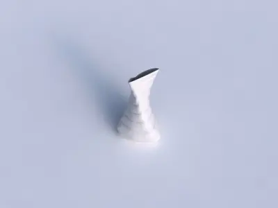 Vase twist puffy tappered triangle with smooth horizontal den... 3D print model