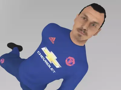 Zlatan Ibrahimovic full figurine textured 3D print model