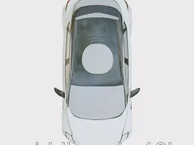 Futuristic Commuter Sedan 3D Model with Aero Rims Low-poly 3D model