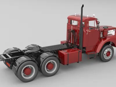 1975 Semi Truck Double Axle 3D model