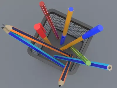 Office Pencil Cup Low-poly 3D model