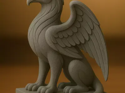 Griffin Statue 3D Model - Mythical Creature Sculpture 3D print model