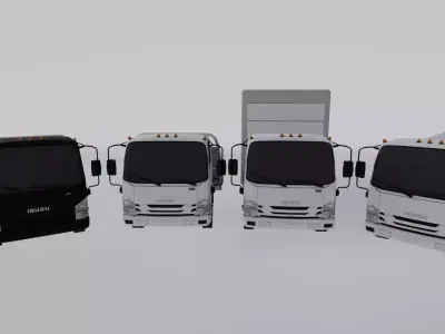 5 TRUCKS ISUZU COLLECTION  LOW POLY 5 Pack  3D model