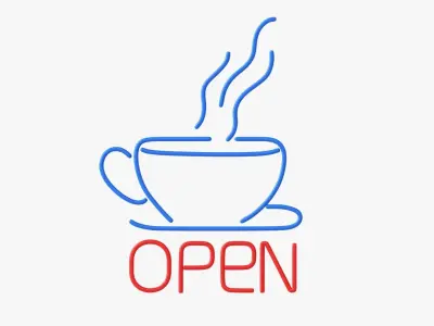 Neon led light sign 02 3D model