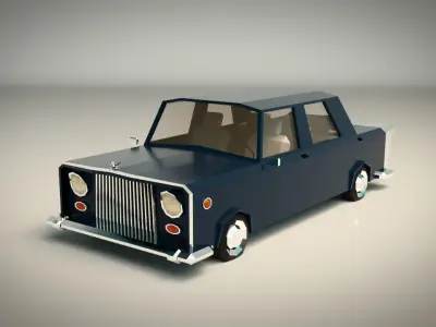 Low Poly Sedan Car 06 Low-poly 3D model
