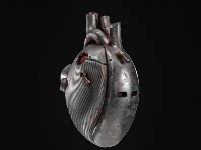 Sci-fi Steel Heart Low-poly 3D model