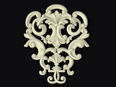 Central decor ornament for furniture 3D model 637