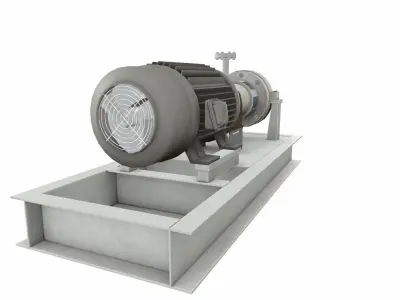 Water Centrifugal Pump PBR Low-poly 3D model