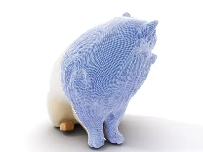 Fluffy White Dog model pack Low-poly 3D model