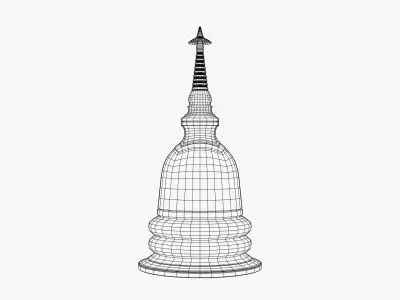Tibetan Buddhist Stupa - Chorten Ritual Monument Low-poly 3D model